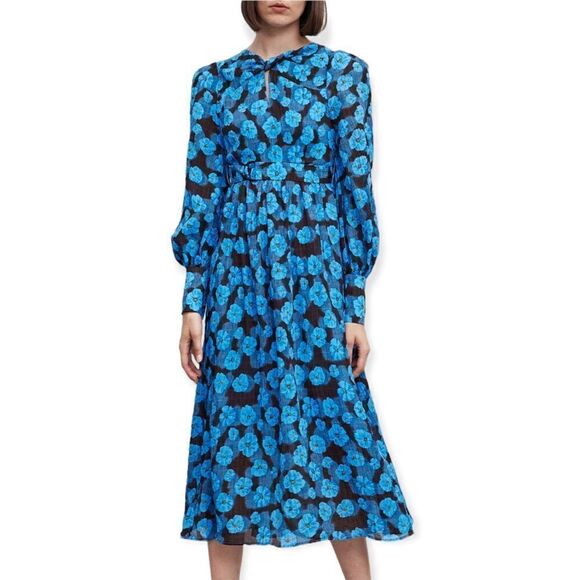 NWT ASOS Urban Revivo Puff Sleeve V-Neck Skater Dress - Picture 2 of 14